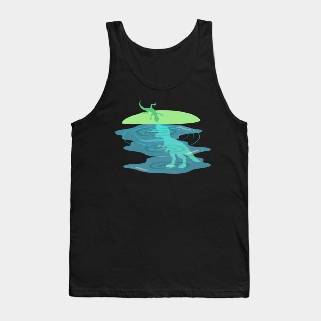 Lizard dinosaur reflection Tank Top by T-Crafts